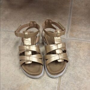 Cat & Jack Gold Strappy Sandals with Ankle Strap